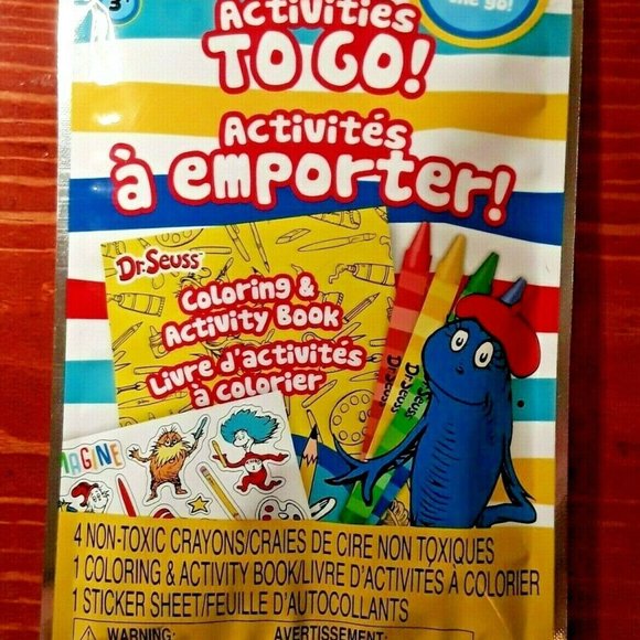Dr. Seuss Gift Set: 6 Erasers, 40 Foil Stickers, 8 Markers, 1 Activities Package - Picture 5 of 5